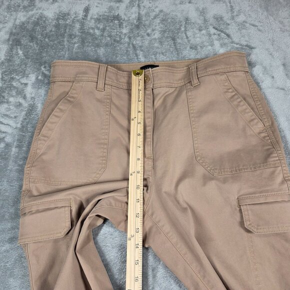 Talbots Pants 12 Tan Slim Stretch Cargo Pockets Ankle Length Trousers Preppy - Picture 6 of 7